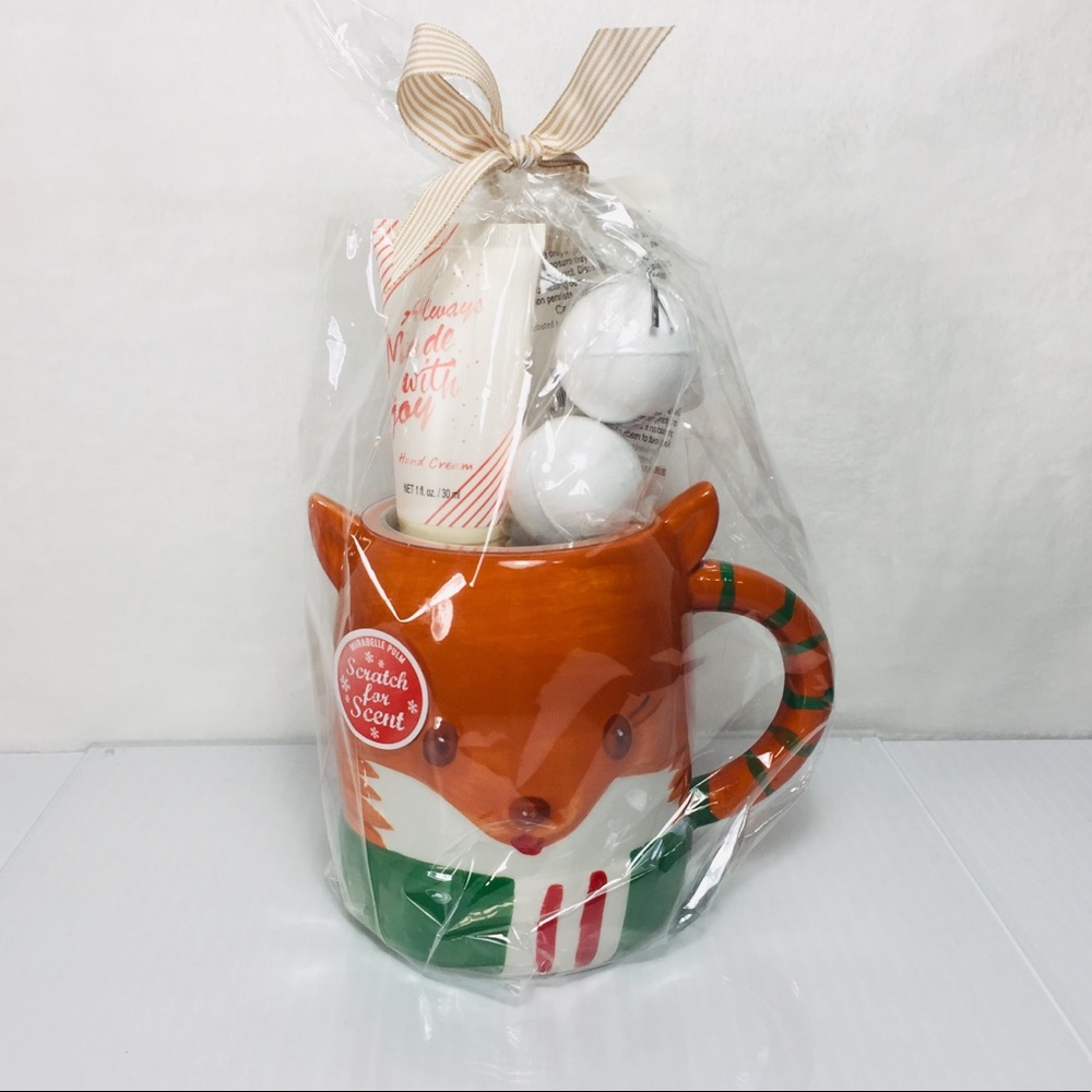 MUG SET FOX Ceramic  Orange, Green and White